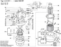 Bosch 0 601 971 142 GAS 1000 RF Industrial Vacuum Cleaner 240 V / GB Spare Parts GAS1000RF
